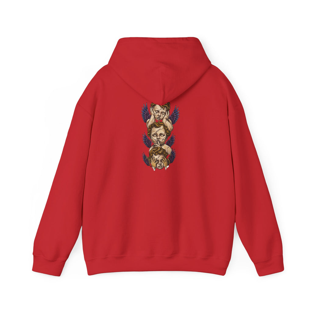 Cherub Faces Hoodie — Vintage Stacked Graphic Pullover