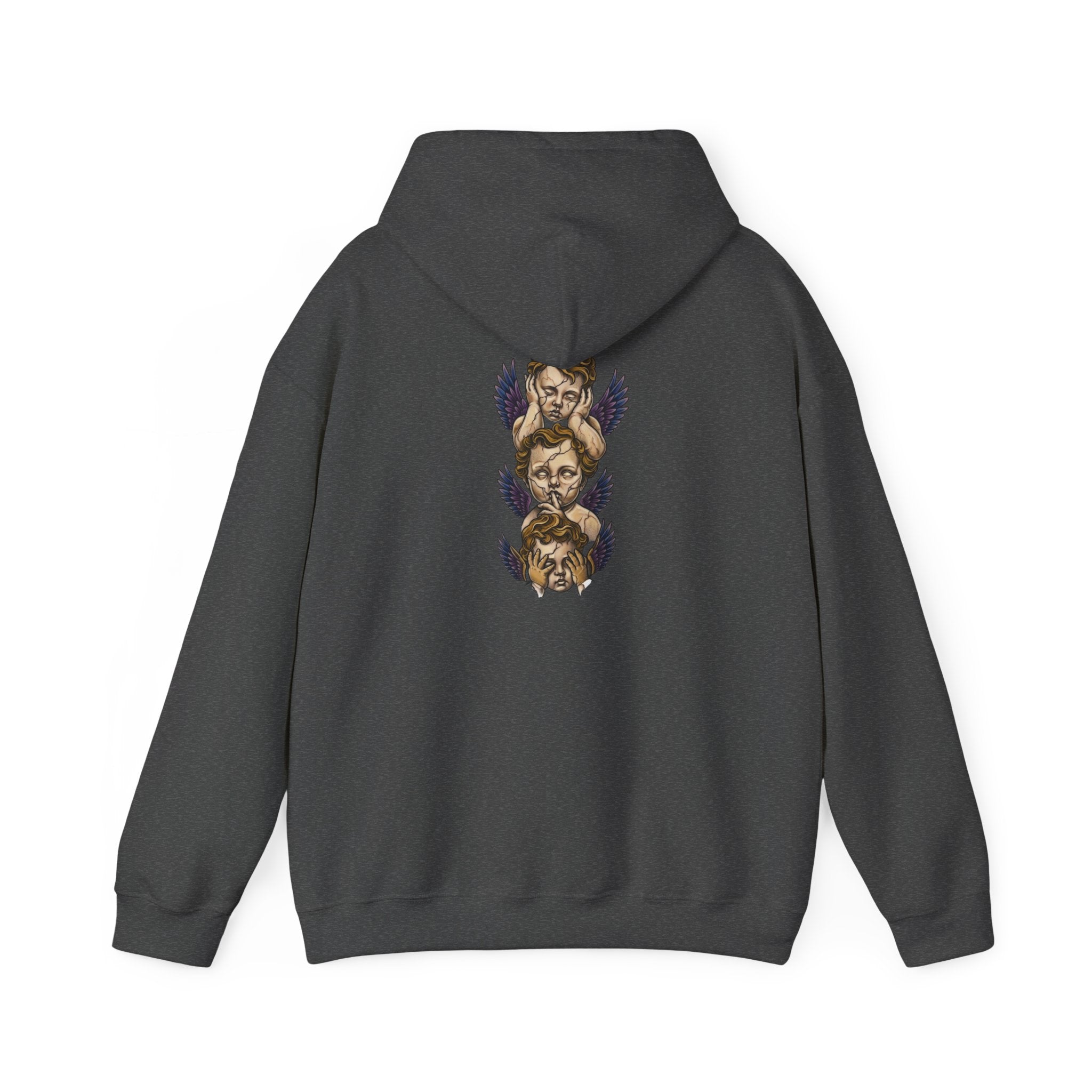 Cherub Faces Hoodie — Vintage Stacked Graphic Pullover