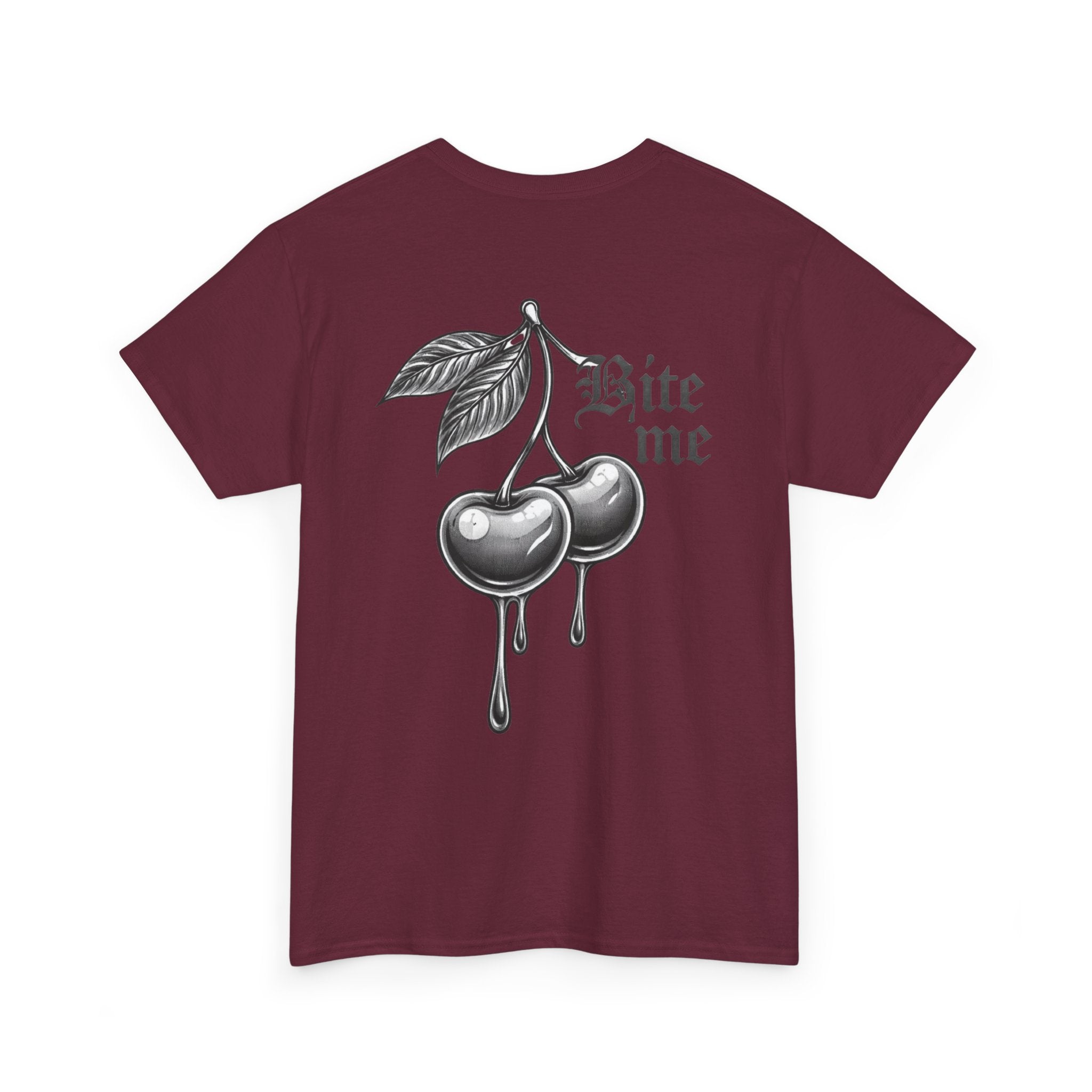 Bite Me Cherry Tee — Dripping Cherry Graphic T-Shirt