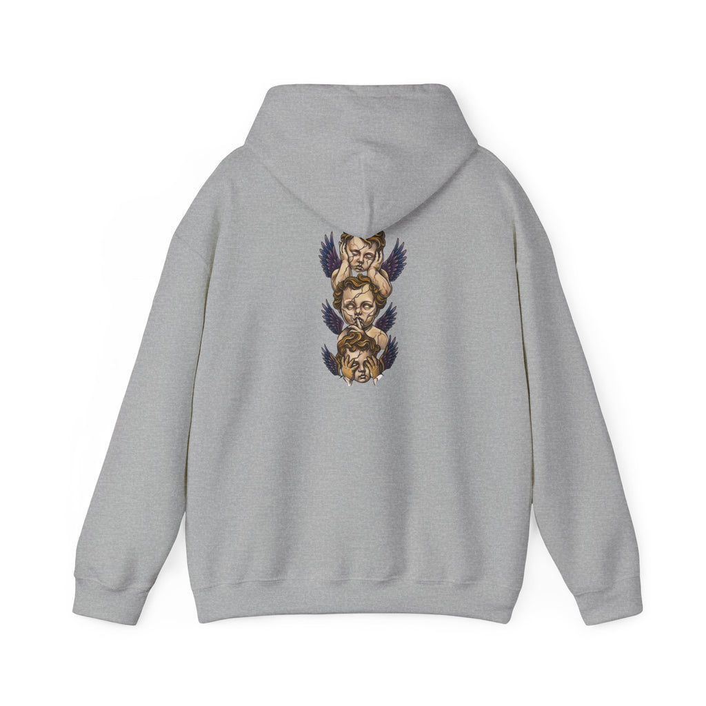 Cherub Faces Hoodie — Vintage Stacked Graphic Pullover