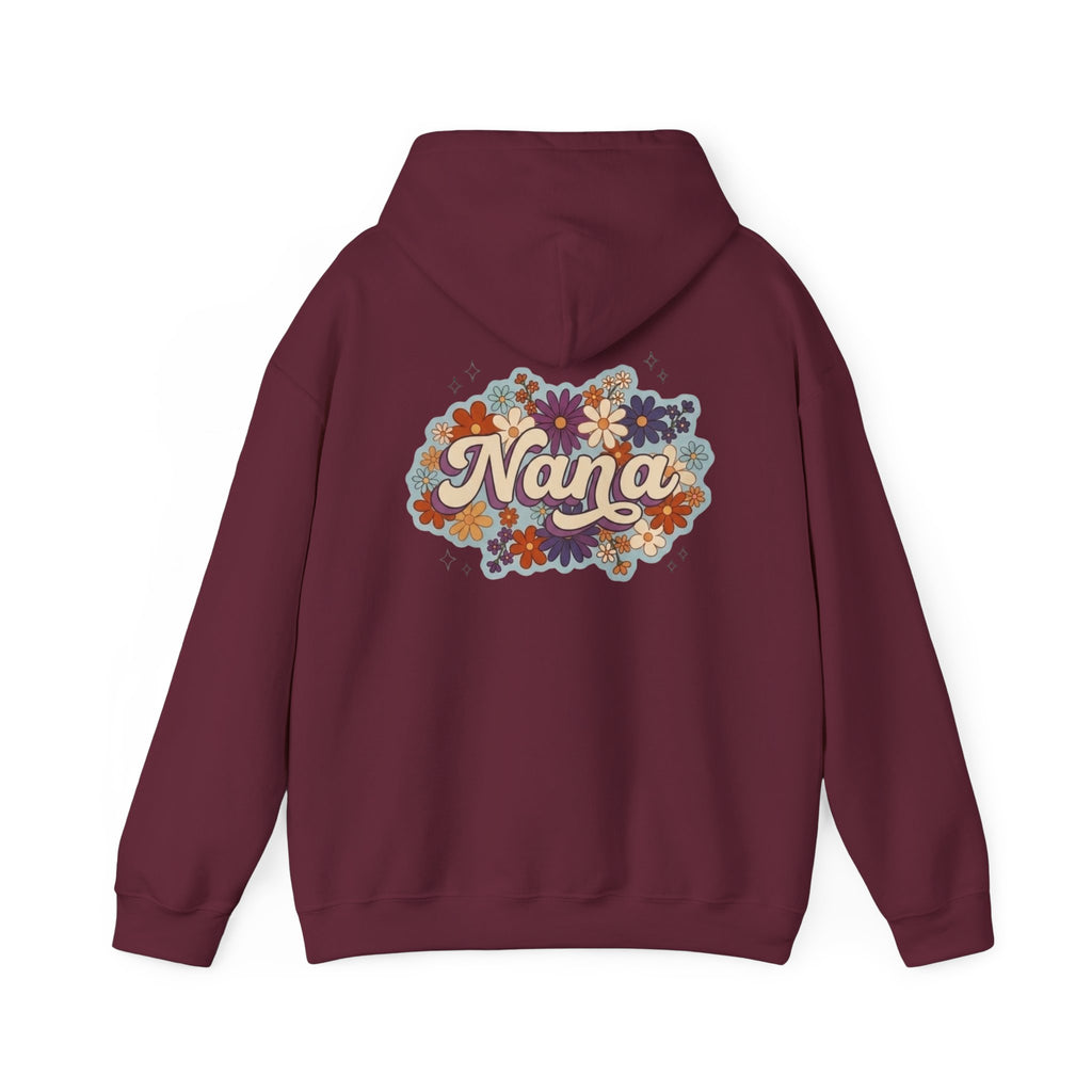 Nana Floral Hoodie — Retro Vintage Flower Grandma Sweatshirt