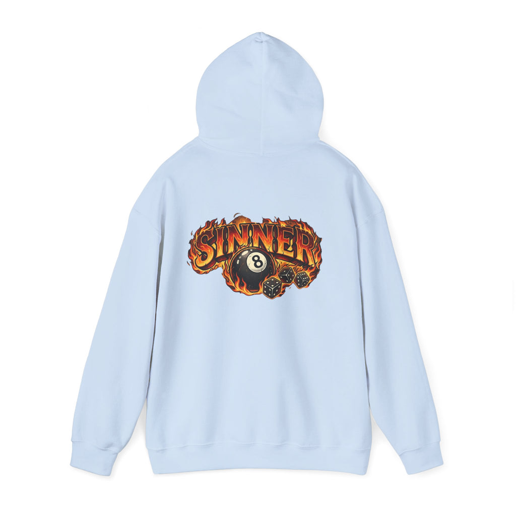 Hoodie - 'Sinner' Flaming 8-Ball Graphic Hooded Sweatshirt
