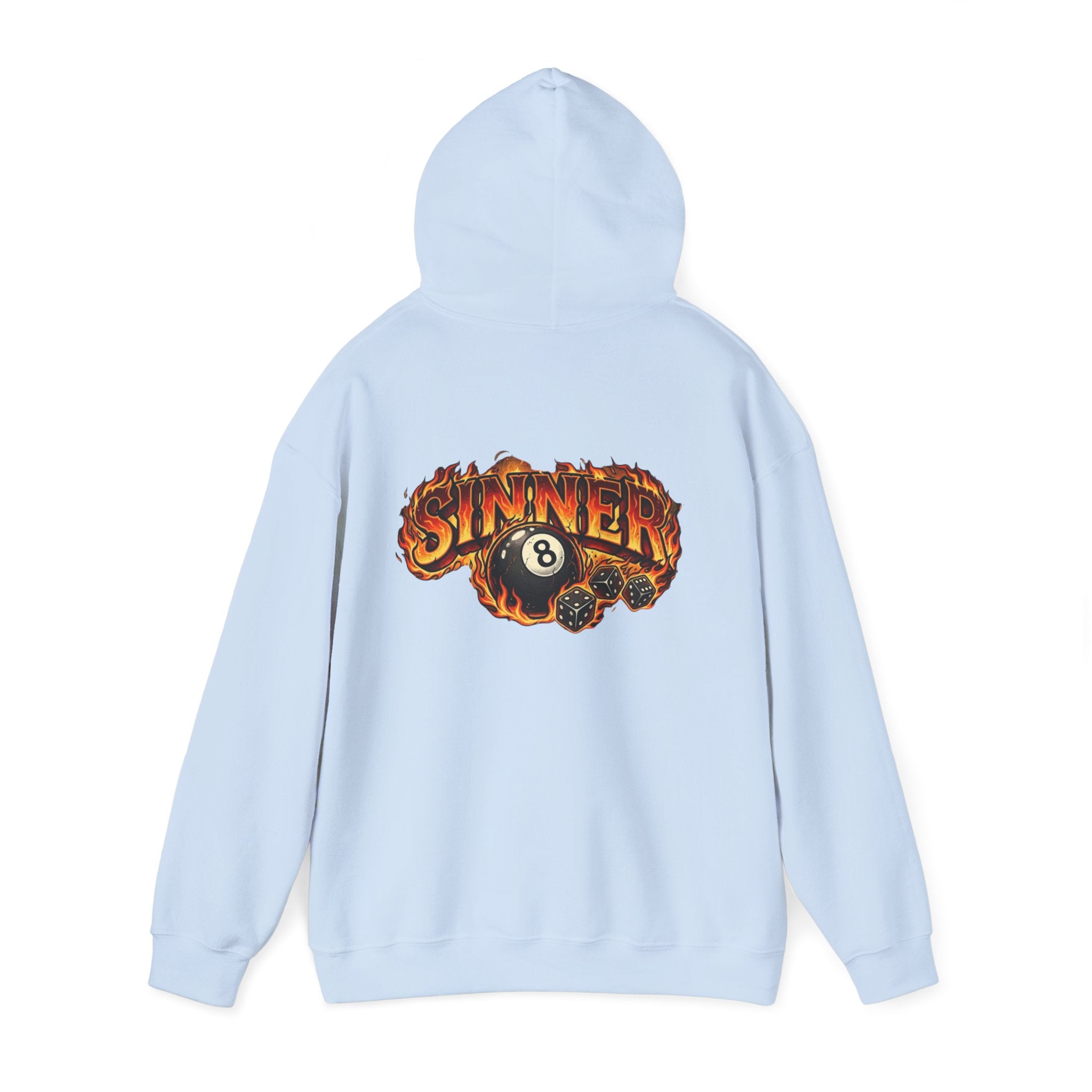 Hoodie - 'Sinner' Flaming 8-Ball Graphic Hooded Sweatshirt