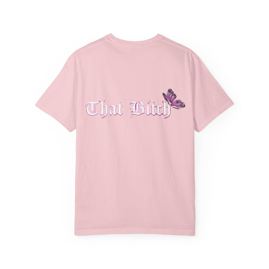 That Lucky Butterfly T-Shirt - Retro Gothic Script Graphic Tee
