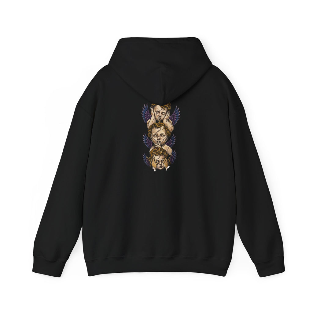 Cherub Faces Hoodie — Vintage Stacked Graphic Pullover