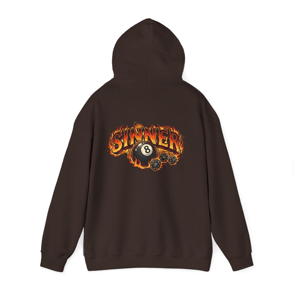 Hoodie - 'Sinner' Flaming 8-Ball Graphic Hooded Sweatshirt